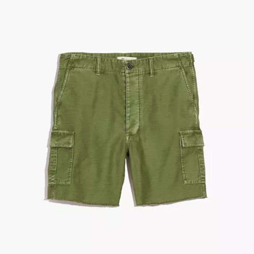 New Madewell Cutoff Cargo Shorts In Green Women's Size 26